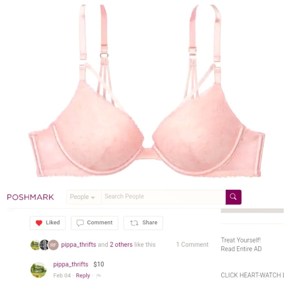 SHARE LISTING - NEW Victoria's Secret Pink Lace Very Sexy Bra 32D and Gift Card